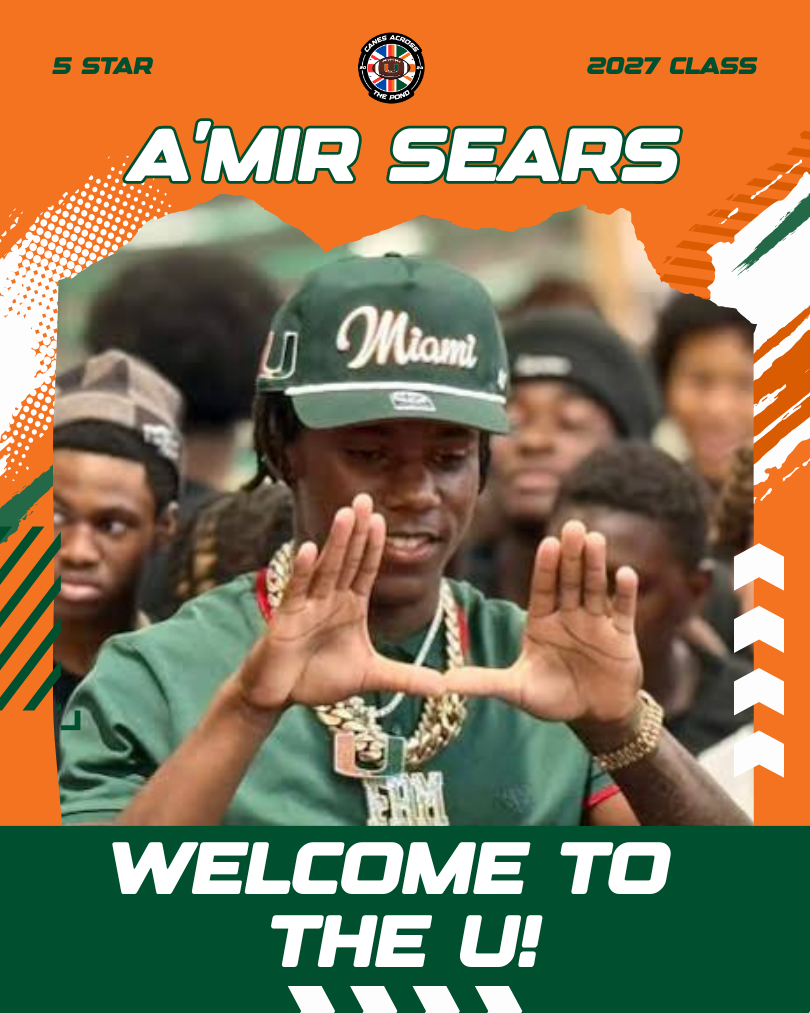 Two-Way Star A’mir Sears Commits to Miami