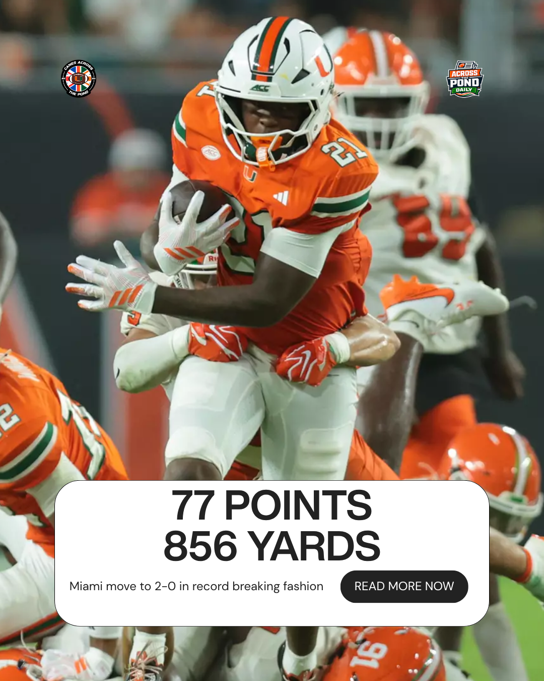 Across the Pond Daily: Miami Hit 77 in Record-Breaking FAMU Rout