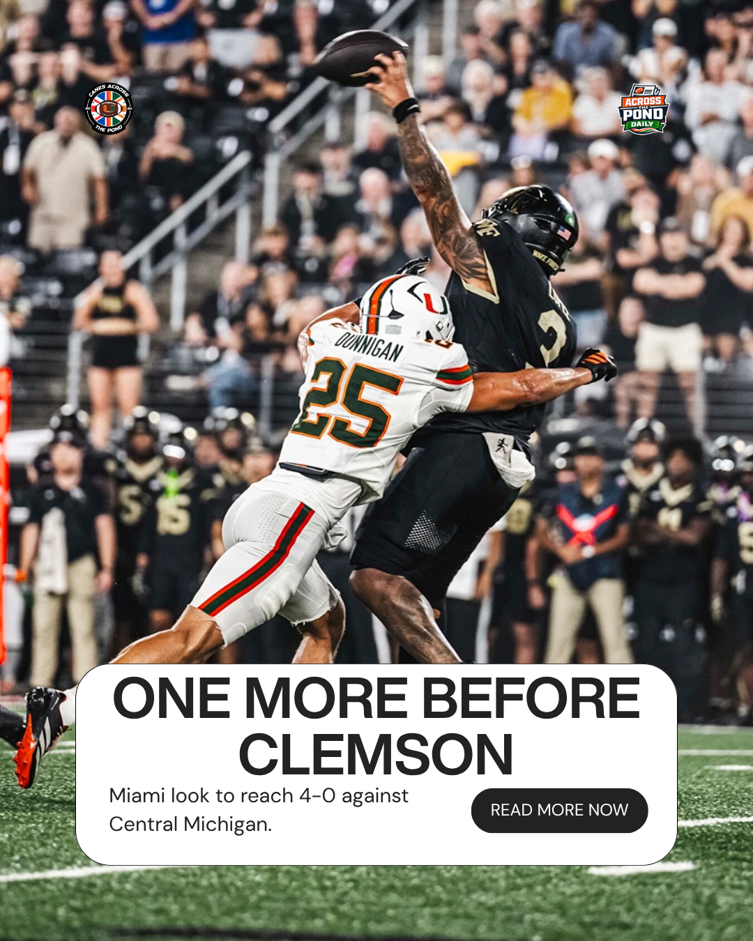 Across the Pond Daily: Miami Have More Than 4-0 to Chase Against Central Michigan